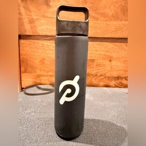 Peloton Glass Water Bottle with Black Silicone Wrap Sleeve Cycling 16 Oz.